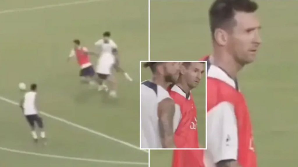 Messi angry by Ramos tackle