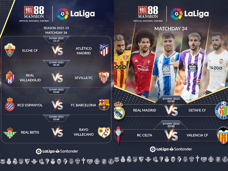 La Liga 2022_23 Matchday 34 fixtures